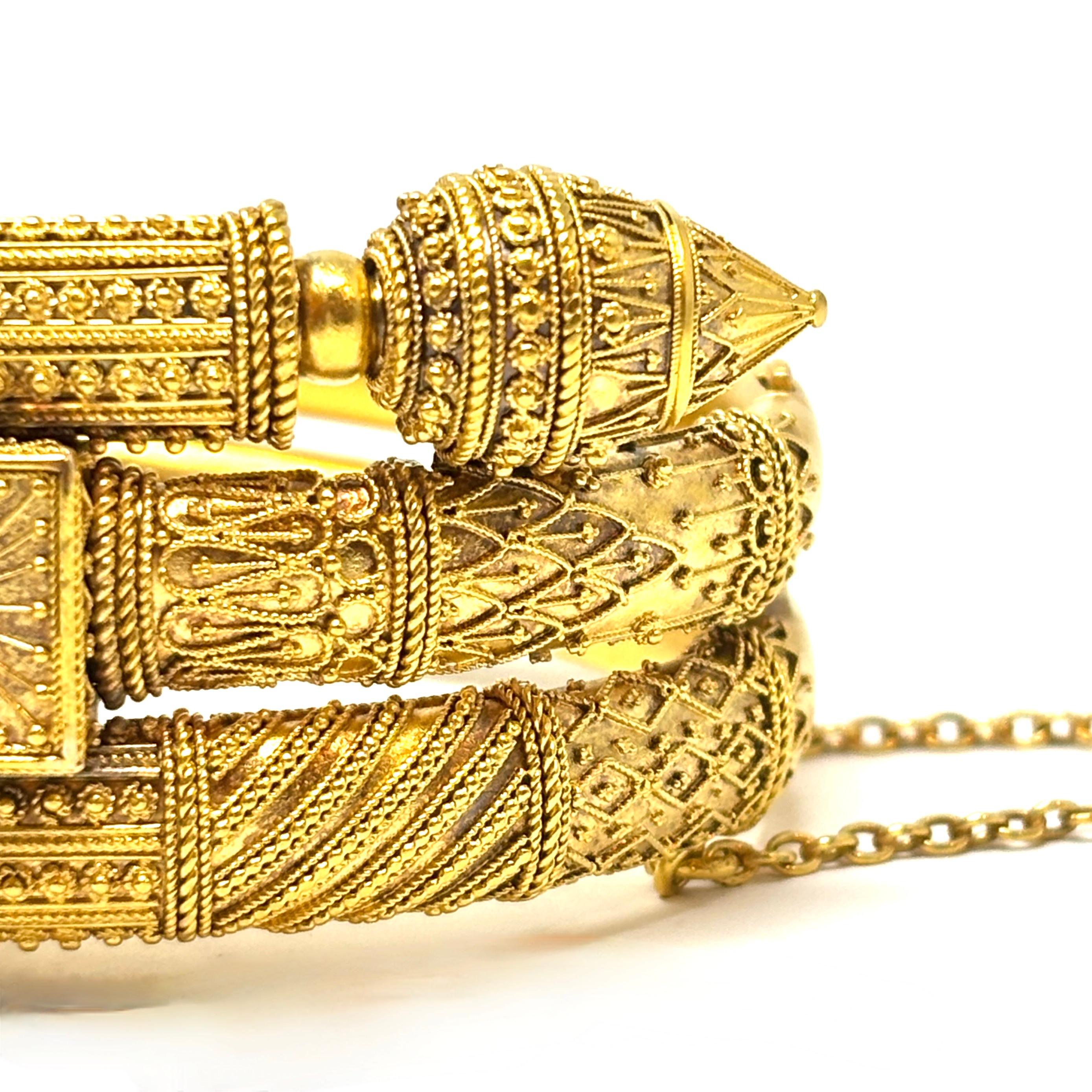 Antico Revival etrusco in oro 15 carati  Bracciale in vendita 5