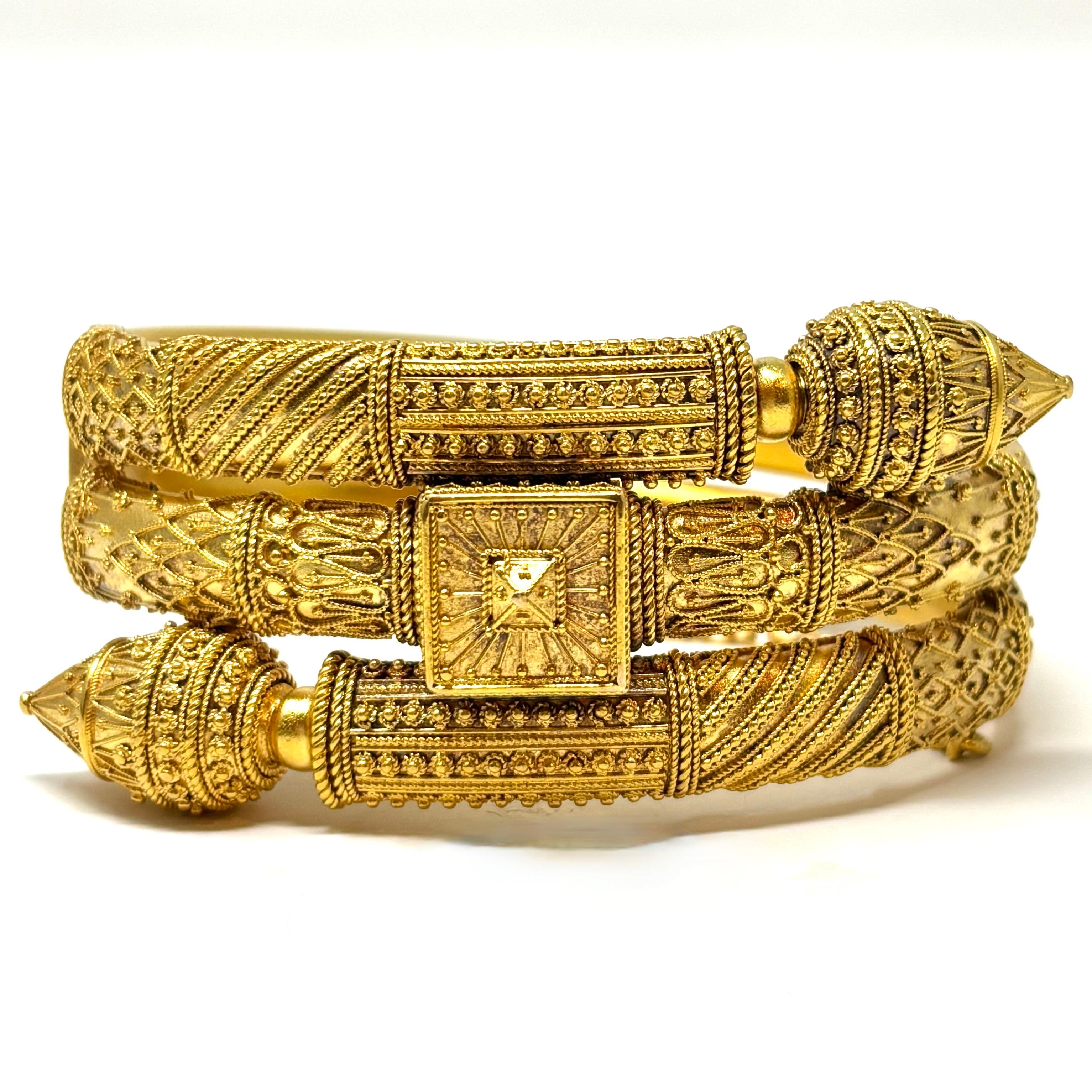 Antico Revival etrusco in oro 15 carati  Bracciale in vendita 6