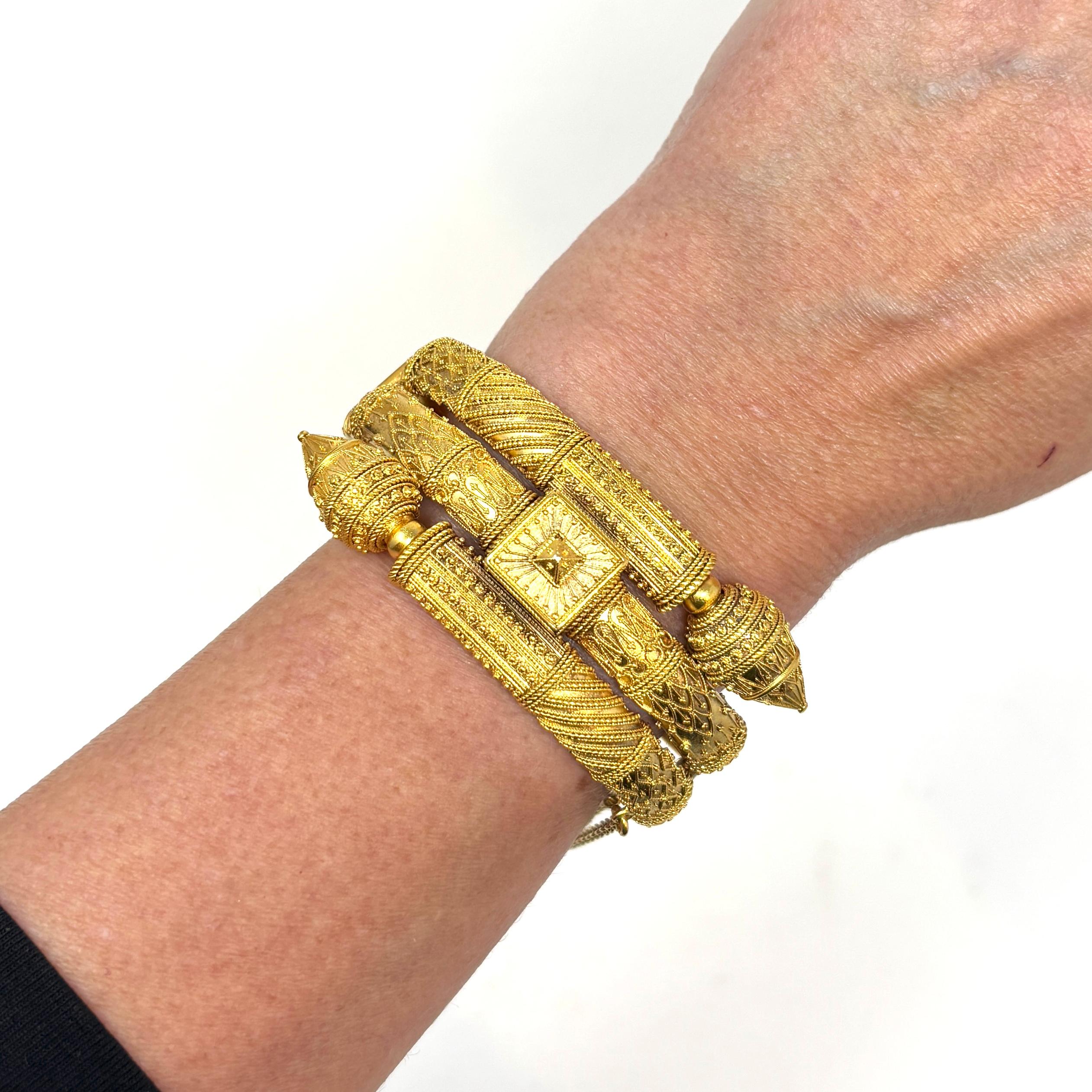 Antico Revival etrusco in oro 15 carati  Bracciale in vendita 7