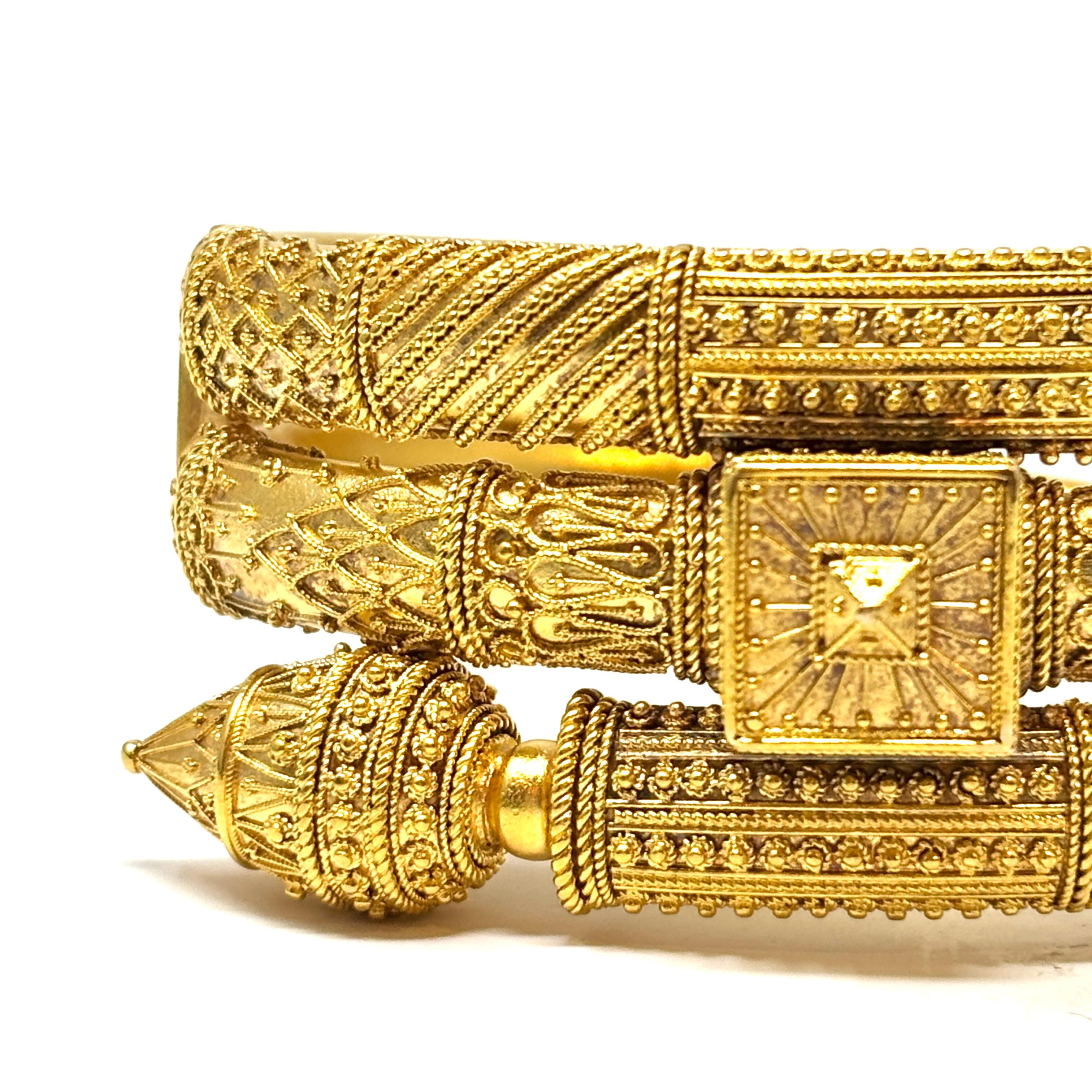 Antico Revival etrusco in oro 15 carati  Bracciale in vendita 4