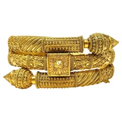 Antique 15 Carat Gold Etruscan Revival  Bracelet