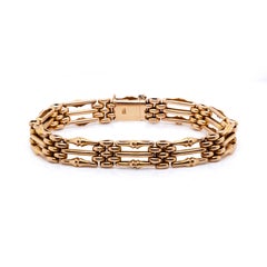 Antique bracelet à maillons en or jaune 15 carats, Circa 1900
