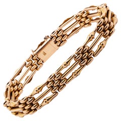 Antique bracelet à maillons en or jaune 15 carats, Circa 1900