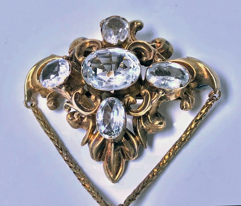 Antique 15 Karat Aquamarine Brooch, English, circa 1840 at 1stDibs