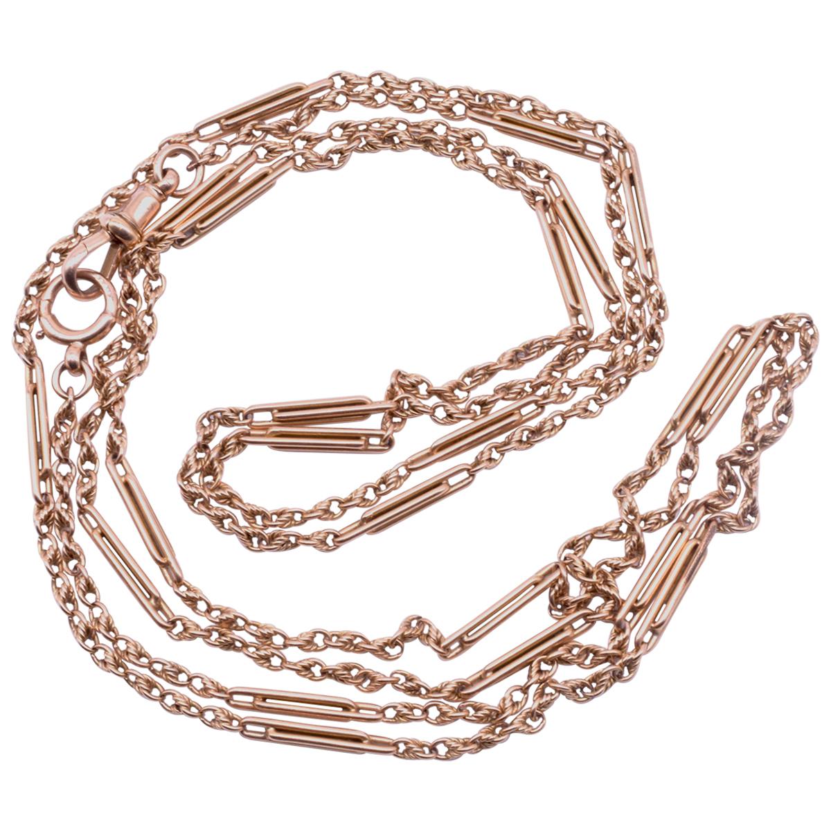 Double Fetter and Love Knot Link Chain, circa 1900