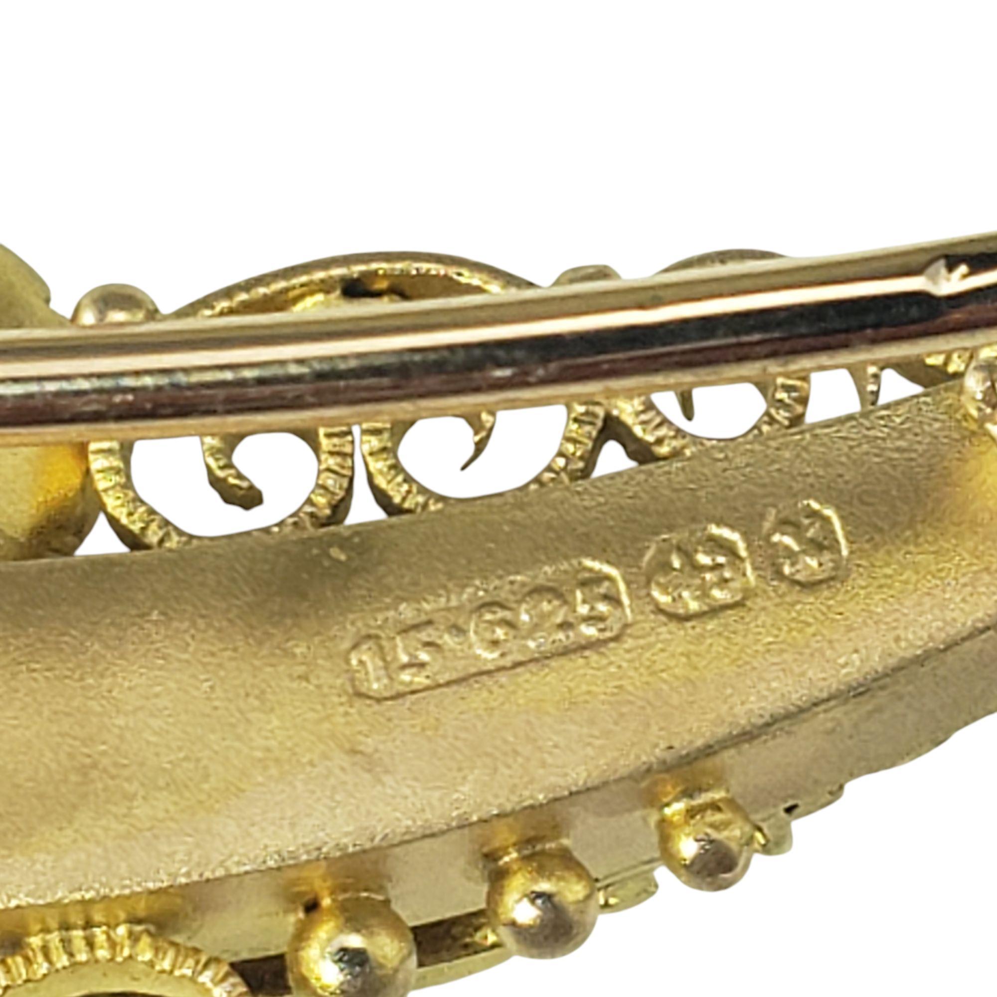 Broche/pince ancienne en or jaune 15 carats avec diamants n° 21405 Pour femmes en vente