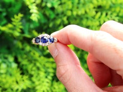 Antique 1.50 Carat Sapphire and Diamond Yellow Gold Cocktail Ring