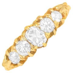 Anello di fidanzamento antico con diamanti taglio cuscino da 1,50 carati, oro giallo 18 carati