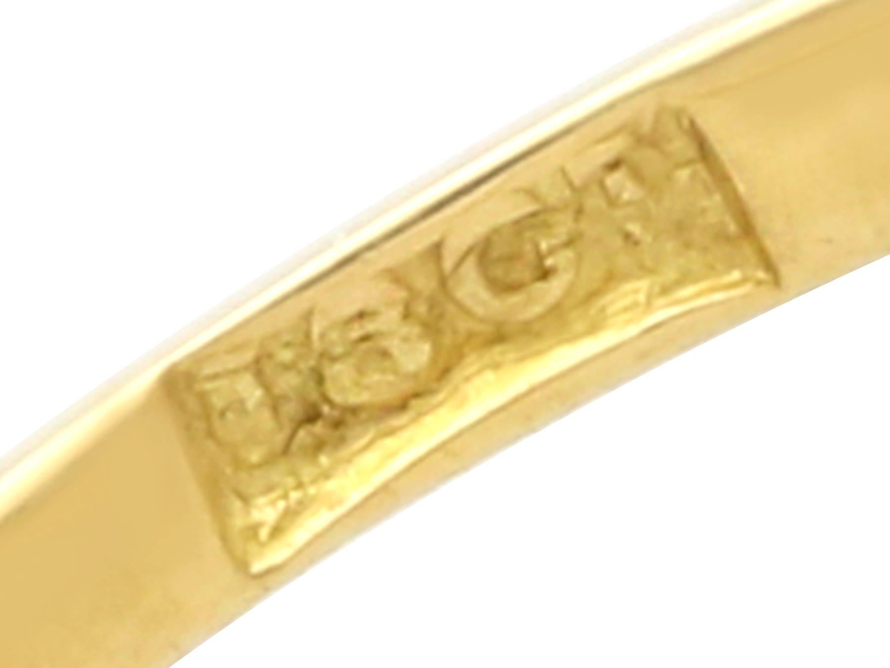 Antique 1.50Ct Sapphire and 0.24Ct Diamond 18k Yellow Gold Dress Ring Circa 193 For Sale 1