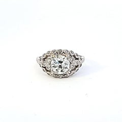 Antiker 1,51 Karat Diamant-Verlobungsring aus Platin mit alteuropäischem Schliff I-VS1