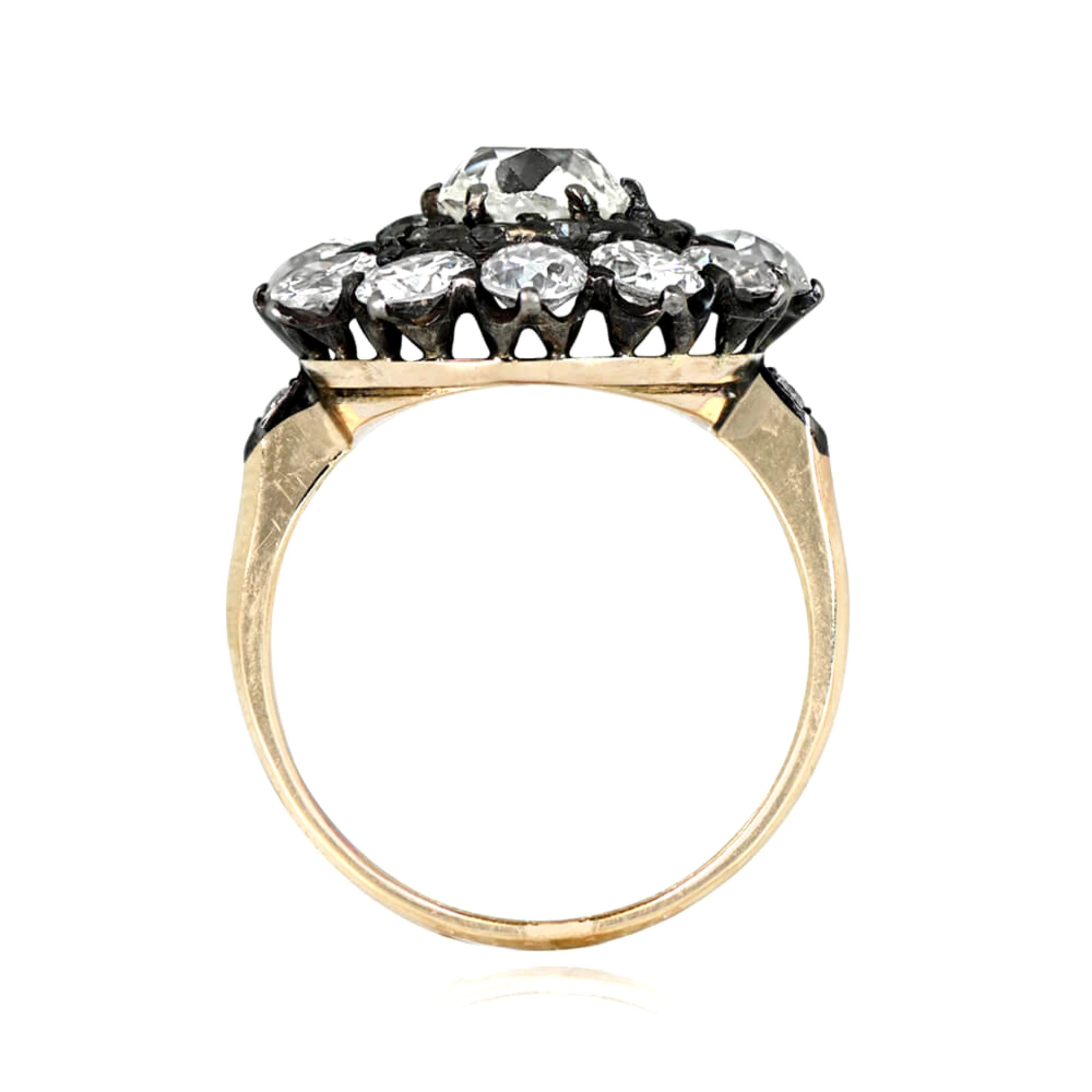 Victorian Antique 1.52ct Cushion-Cut Diamond Engagement Ring, 18k Yellow Gold, circa 1880