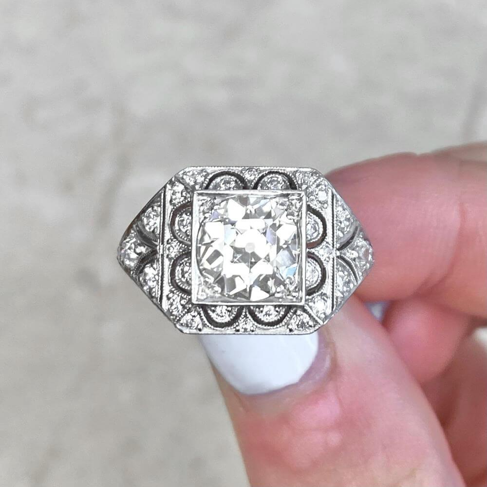 Antique 1.53 Carat European-cut Diamond Ring, VS1 Clarity, Platinum, circa 1910 For Sale 5