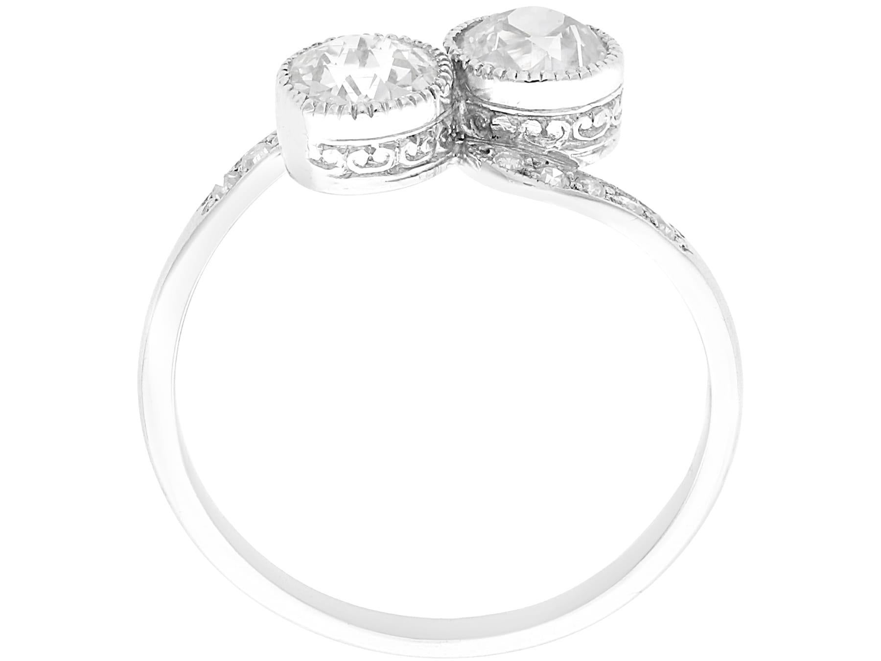 Women's or Men's Antique 1.54Ct Diamond and Platinum Twist Ring Circa 1910 For Sale