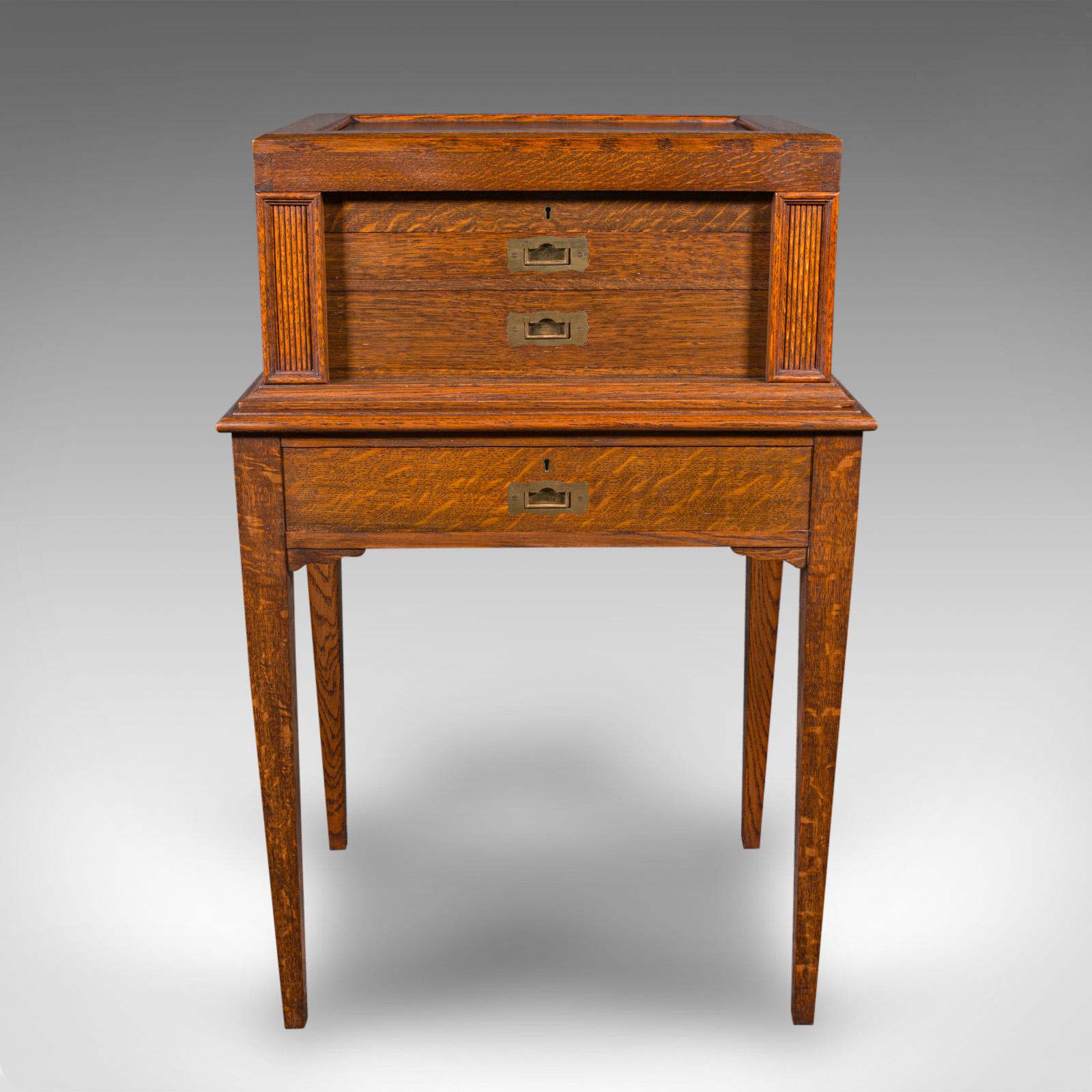 British Antique 154pc Canteen On Stand, English, Oak, Mappin & Webb, Cutlery, Edwardian For Sale