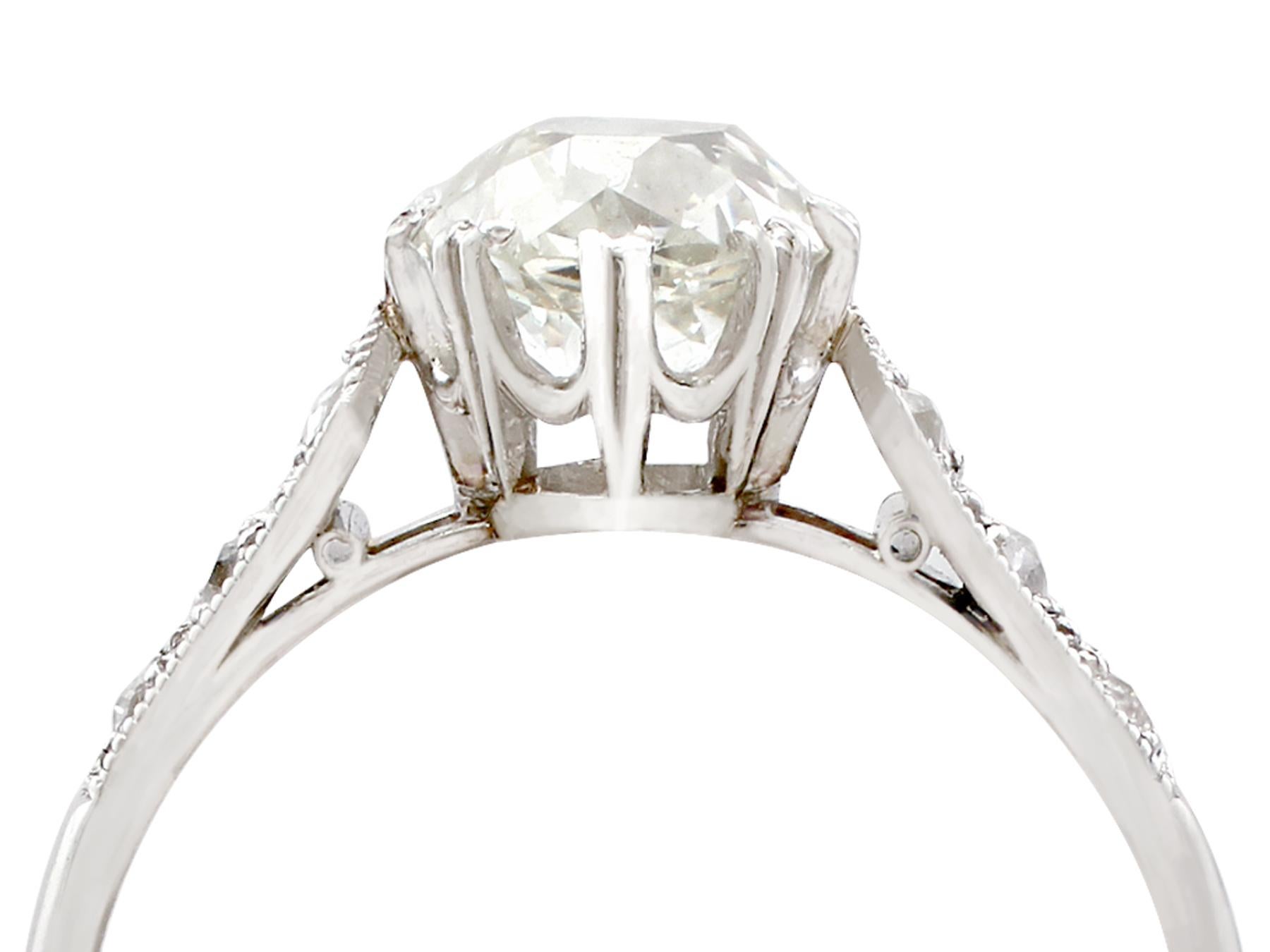 An impressive antique 1930's 1.55 carat diamond and platinum solitaire style engagement ring; part of our diverse antique jewelry collections.

This stunning, fine and impressive 1.40ct diamond engagement ring has been crafted in platinum.

The