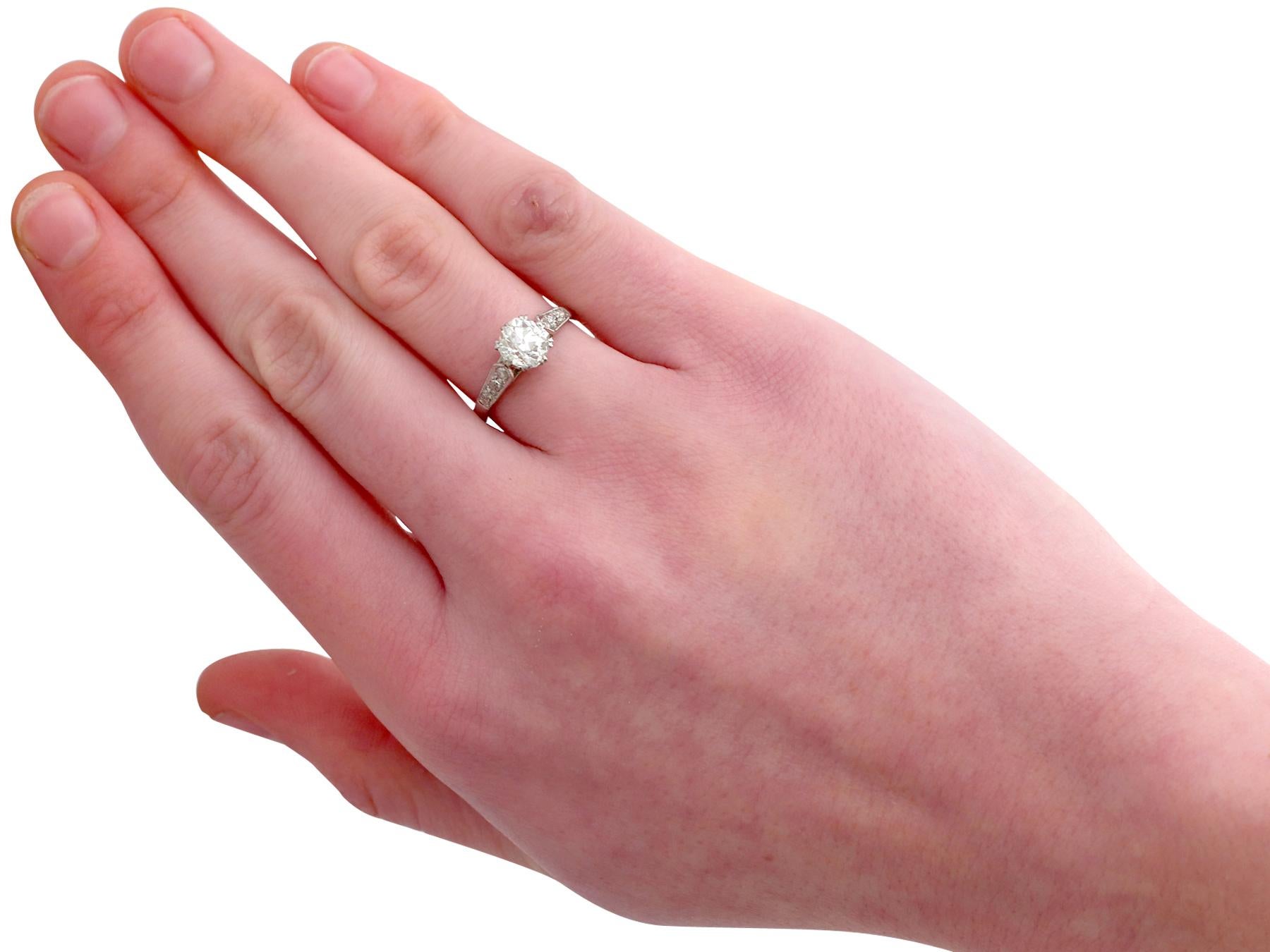 Antique 1.55 Carat Diamond and Platinum Solitaire Engagement Ring 1