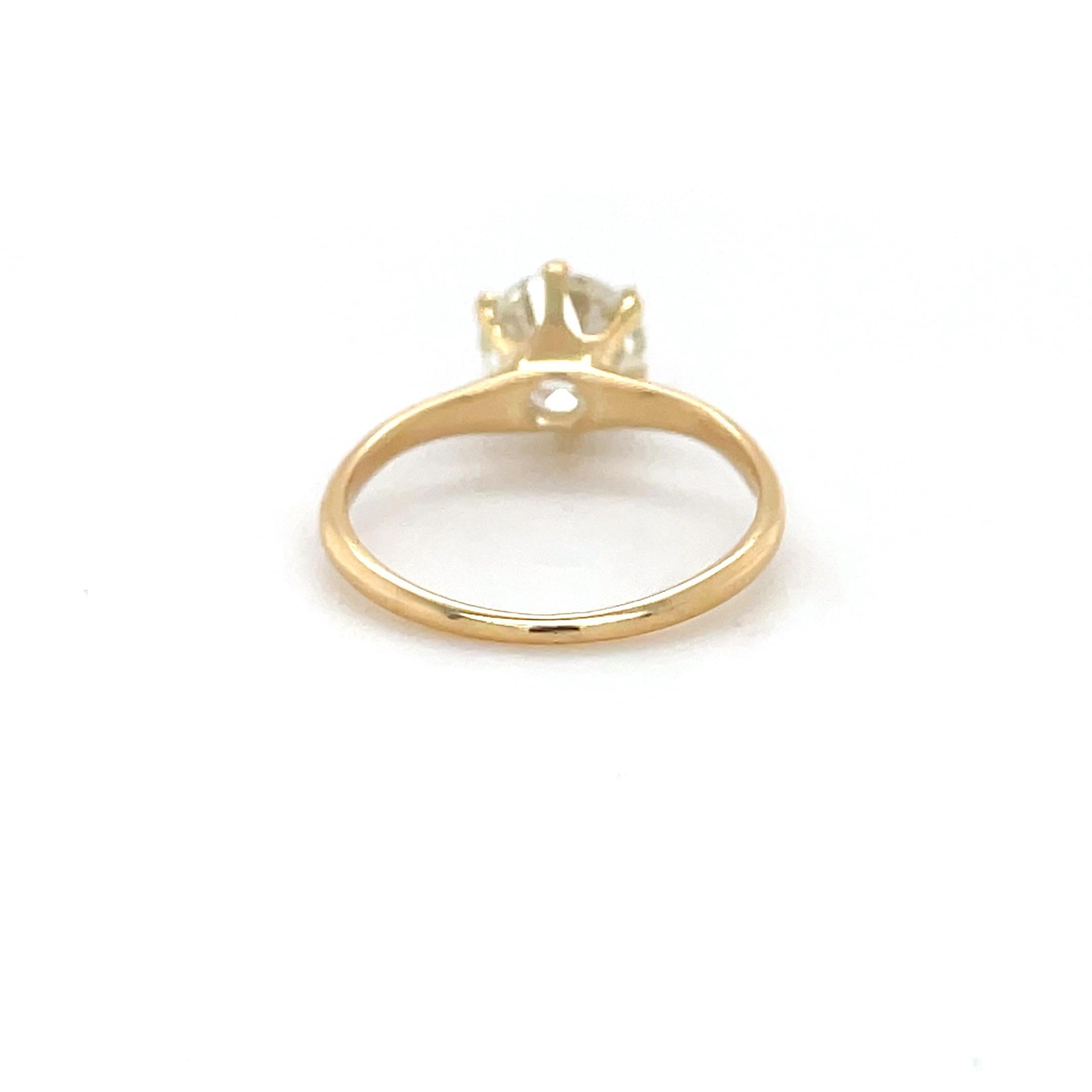 Late Victorian Antique, 1.55 Carat Old European Cut Diamond Ring For Sale