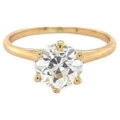 Antique, 1.55 Carat Old European Cut Diamond Ring
