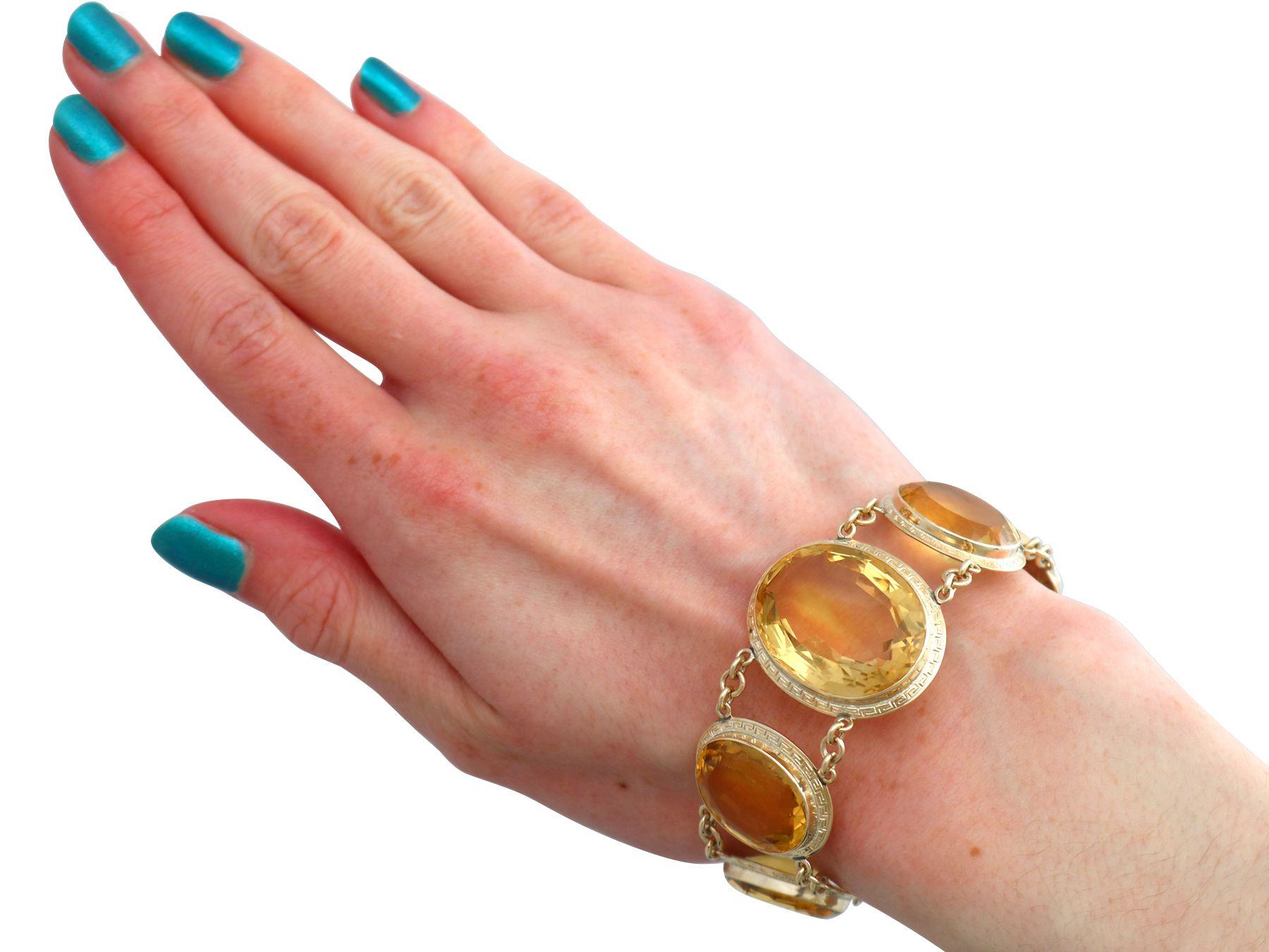 Antikes Armband aus 155,67 Karat Citrin und 9K Gelbgold 2