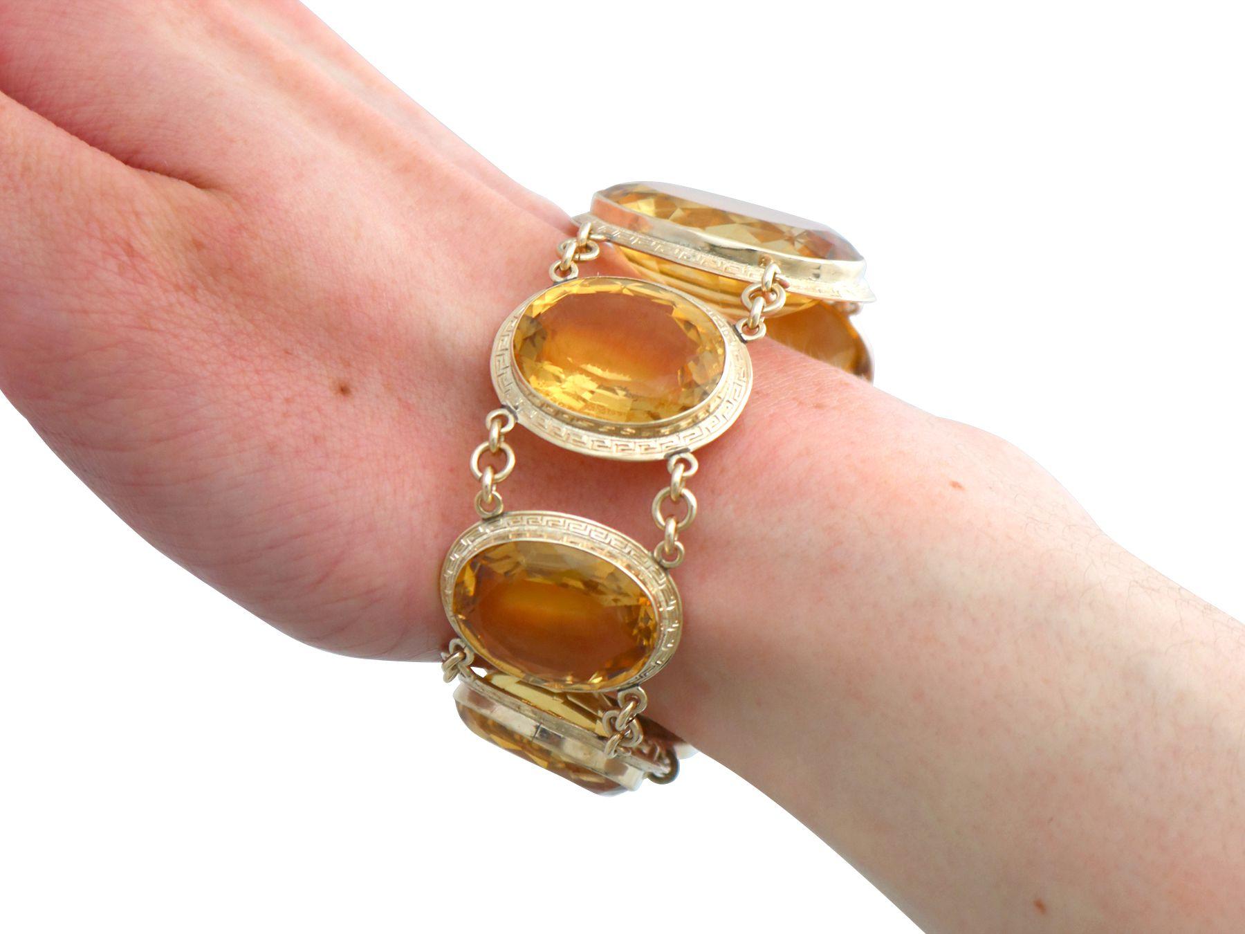 Antikes Armband aus 155,67 Karat Citrin und 9K Gelbgold 3