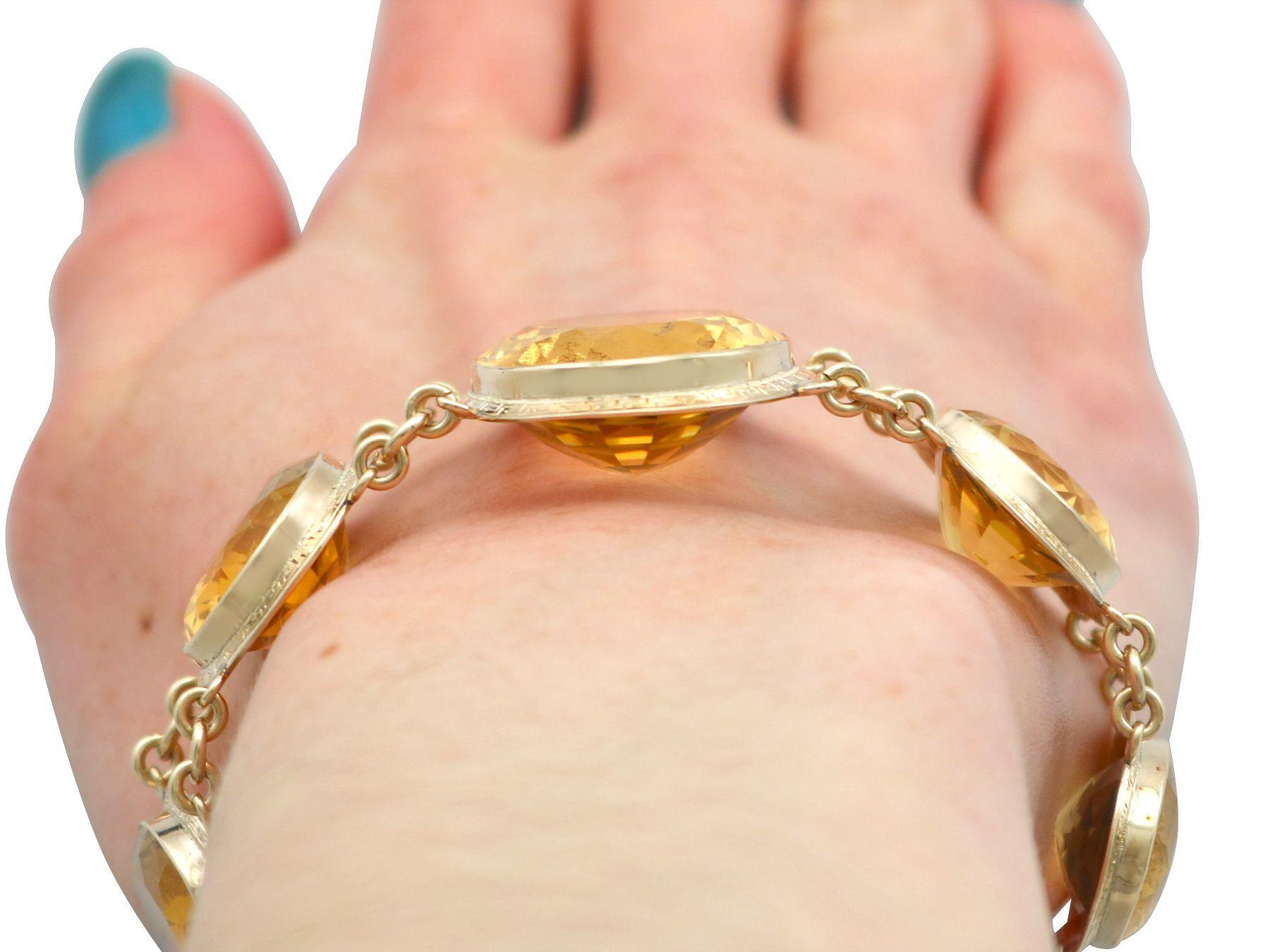 Antikes Armband aus 155,67 Karat Citrin und 9K Gelbgold 4