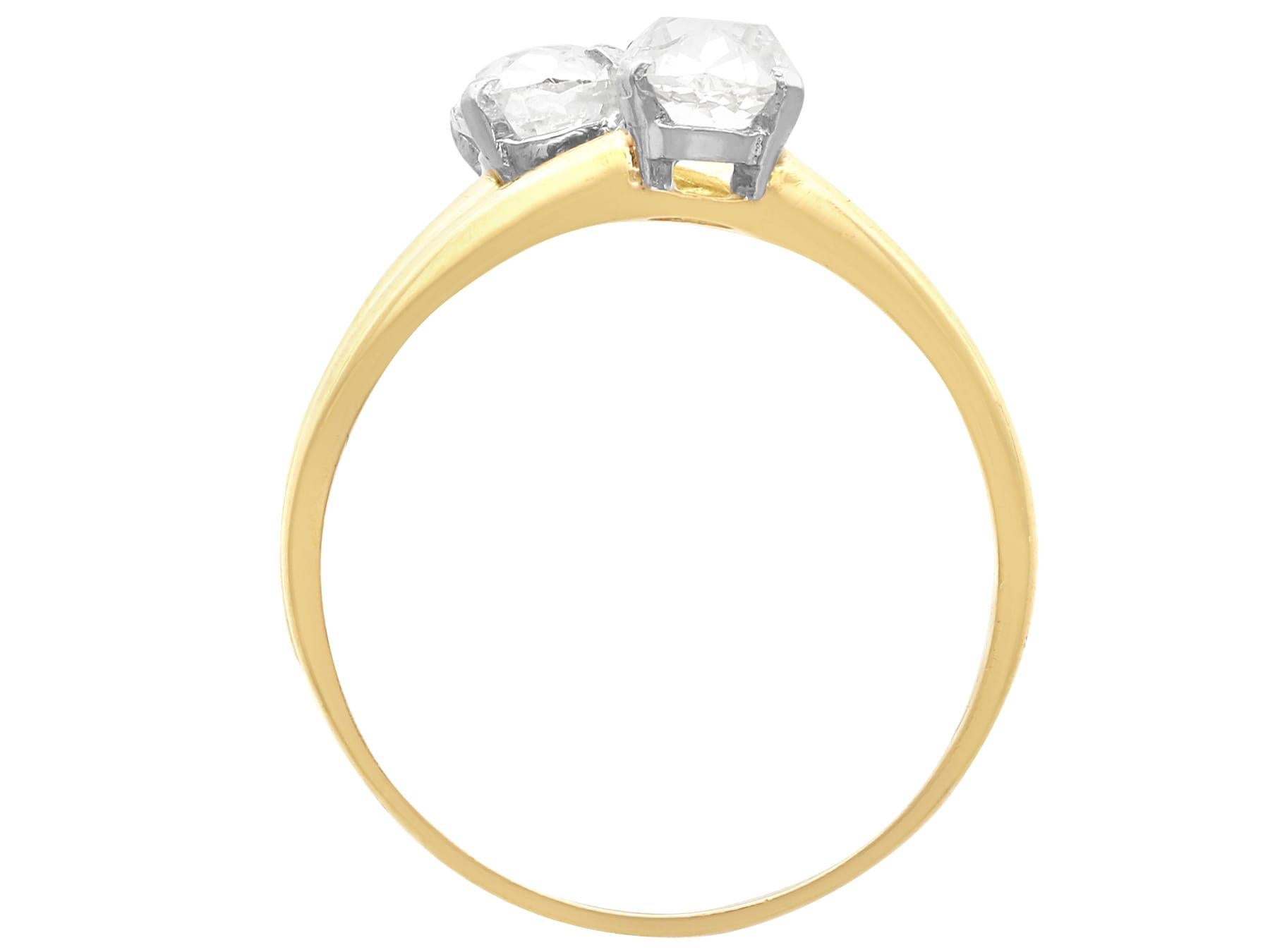 Antique 1.55Ct Diamond and 18k Yellow Gold Engagement Ring Circa 1920 For Sale 1