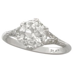 Antique 1.56 Carat Diamond and Platinum Solitaire Engagement Ring