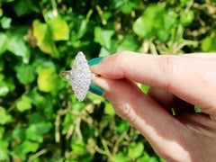 Antique 1.58 Carat Diamond and 18k Yellow Gold Marquise Shaped Cocktail Ring