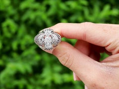 Antique 1.59ct Diamond Cocktail Ring in Platinum, Circa 1935, France
