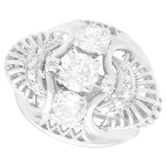 Antique 1.59ct Diamond Cocktail Ring in Platinum, Circa 1935, France