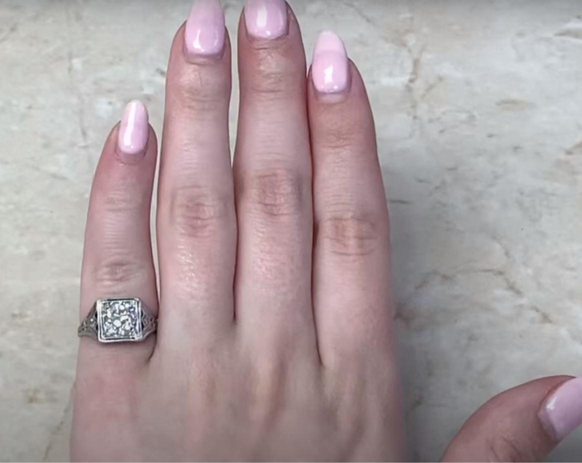 Antique 1.59ct Old European Cut Diamond Engagement Ring, Platinum For Sale 3