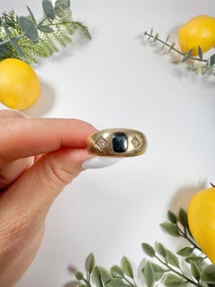 Antique 15ct Gold 1920’s 3 Stone Sapphire & Diamond Ring