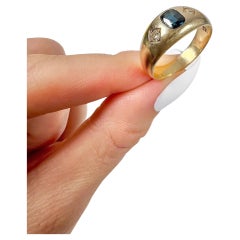 Antique 15ct Gold 1920’s 3 Stone Sapphire & Diamond Ring