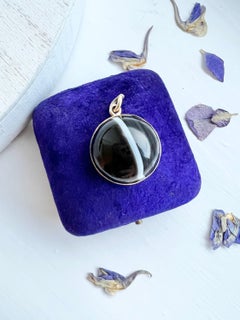 Antique 15ct Gold Banded Agate Victorian Pendant