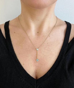 Antique 15ct Gold, Blue Zircon Drop Necklace, Circa 1910