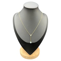 Antique 15ct Gold, Blue Zircon Drop Necklace, Circa 1910