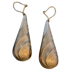 Boucles d'oreilles bombe en or 15ct antique