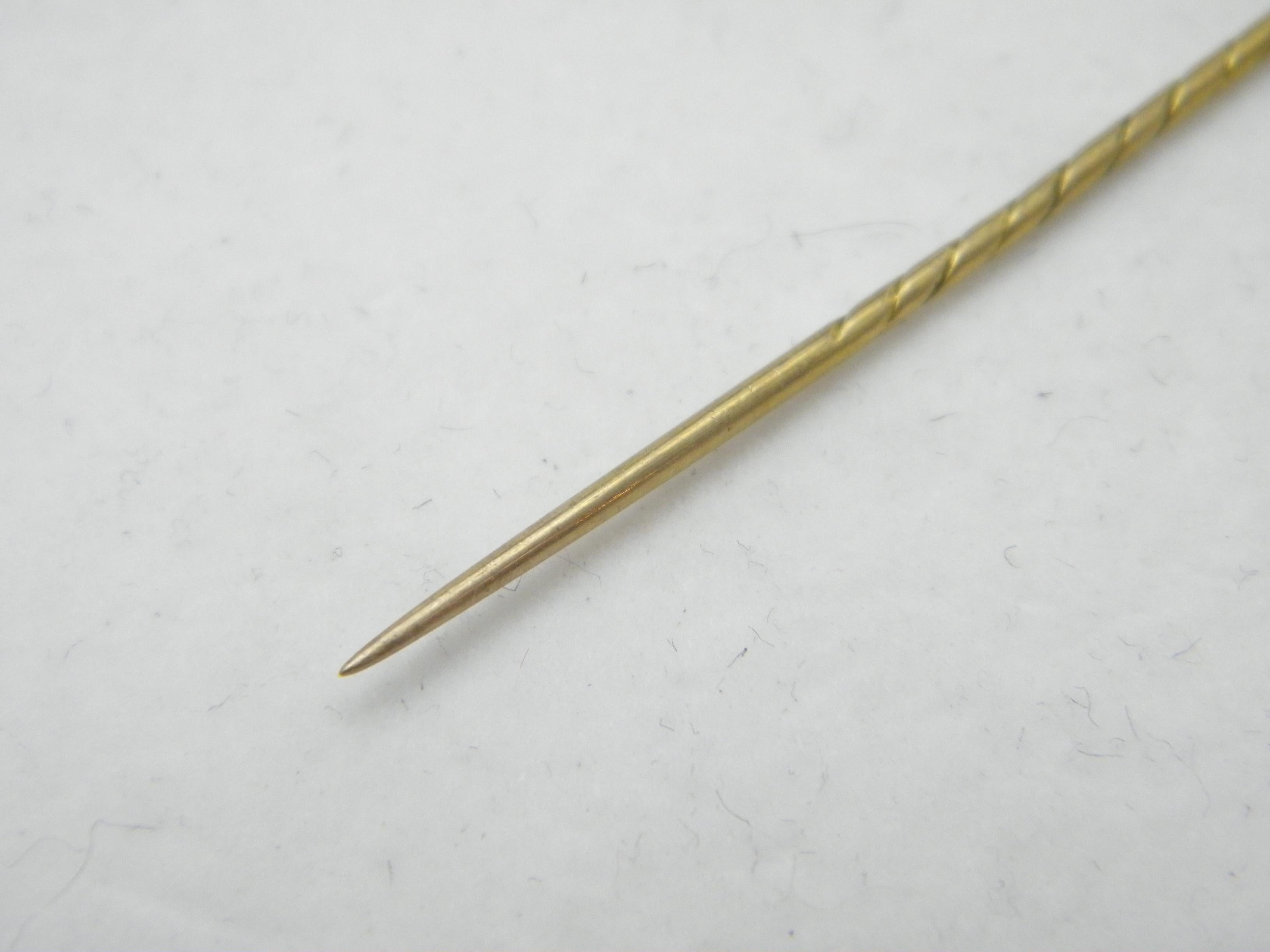 Antique 15ct Gold Diamond Stock Pin Brooch c1880 Heavy 625 Purity Tie Lapel Hat In Good Condition For Sale In Camelford, GB