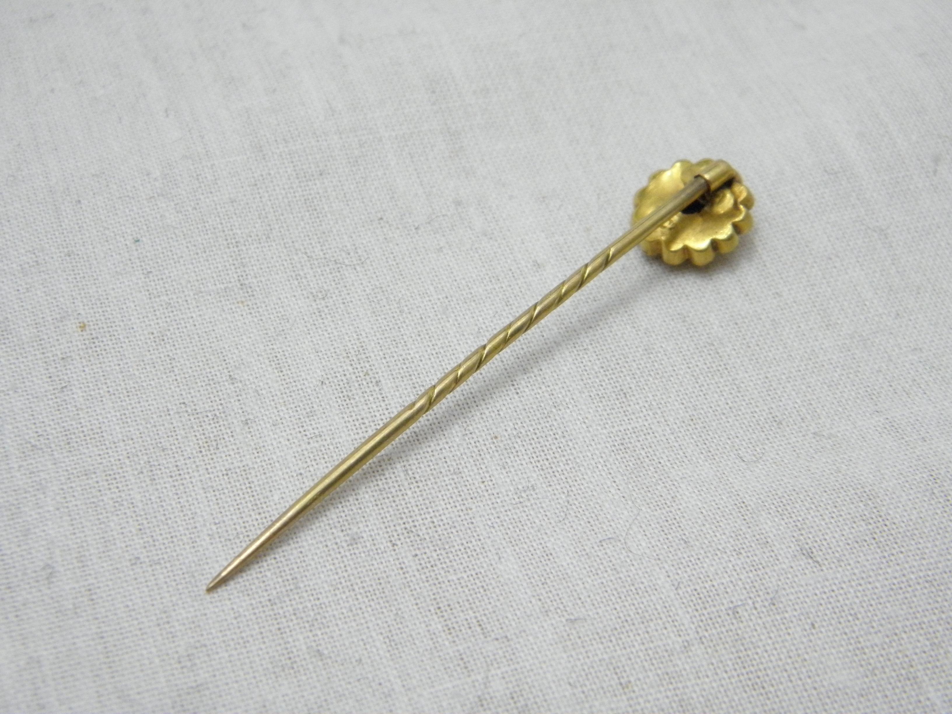 Antique 15ct Gold Diamond Stock Pin Brooch c1880 Heavy 625 Purity Tie Lapel Hat For Sale 2