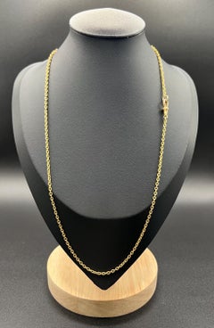 Collier ancien en or 15ct, Edwardien, 20 pouces de chaîne à maillons avec fermoir pivotant