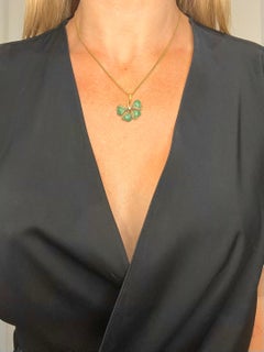Antique 15ct Gold Edwardian Enamel Four Leaf Clover Diamond Seed Pearl Pendant