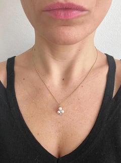 Antique 15ct Gold, Edwardian Lucky Club Pearl and Diamond Pendant