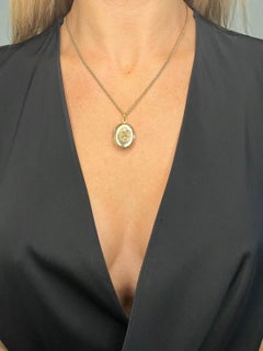 Antique 15ct Gold Edwardian Pearl Flower Oval Locket