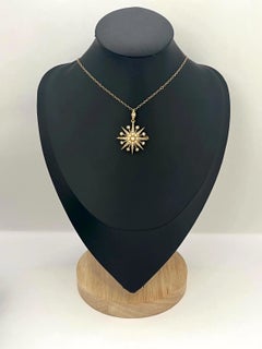 Pendentif ancien en or 15ct Edwardien avec perles en étoile