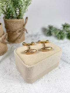 Antique 15ct Gold Edwardian Torpedo & Dumbbell Cufflinks