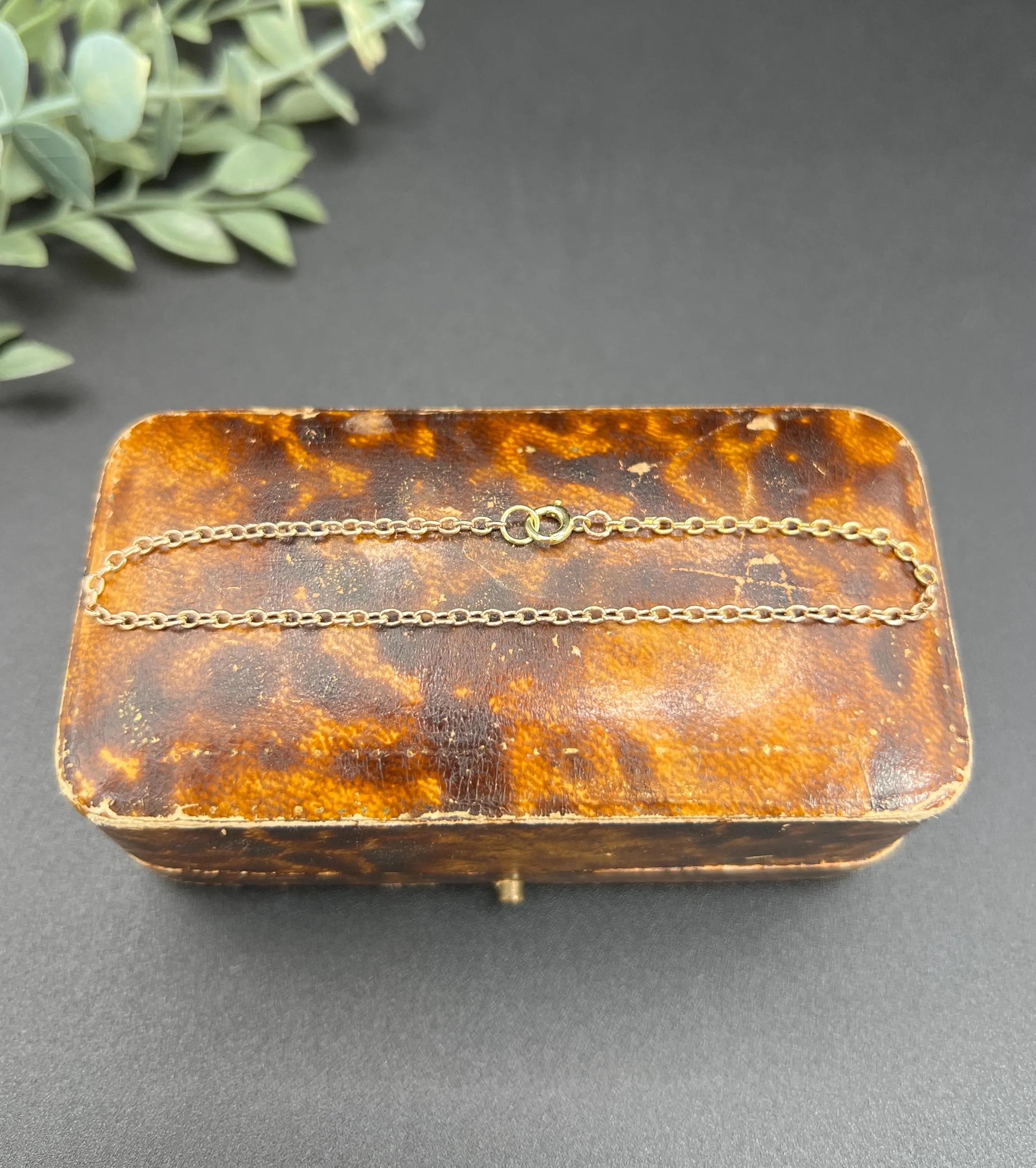 Bracciale antico in oro 15 ct. con chiusura ad anello eduardiano A Link in vendita 1
