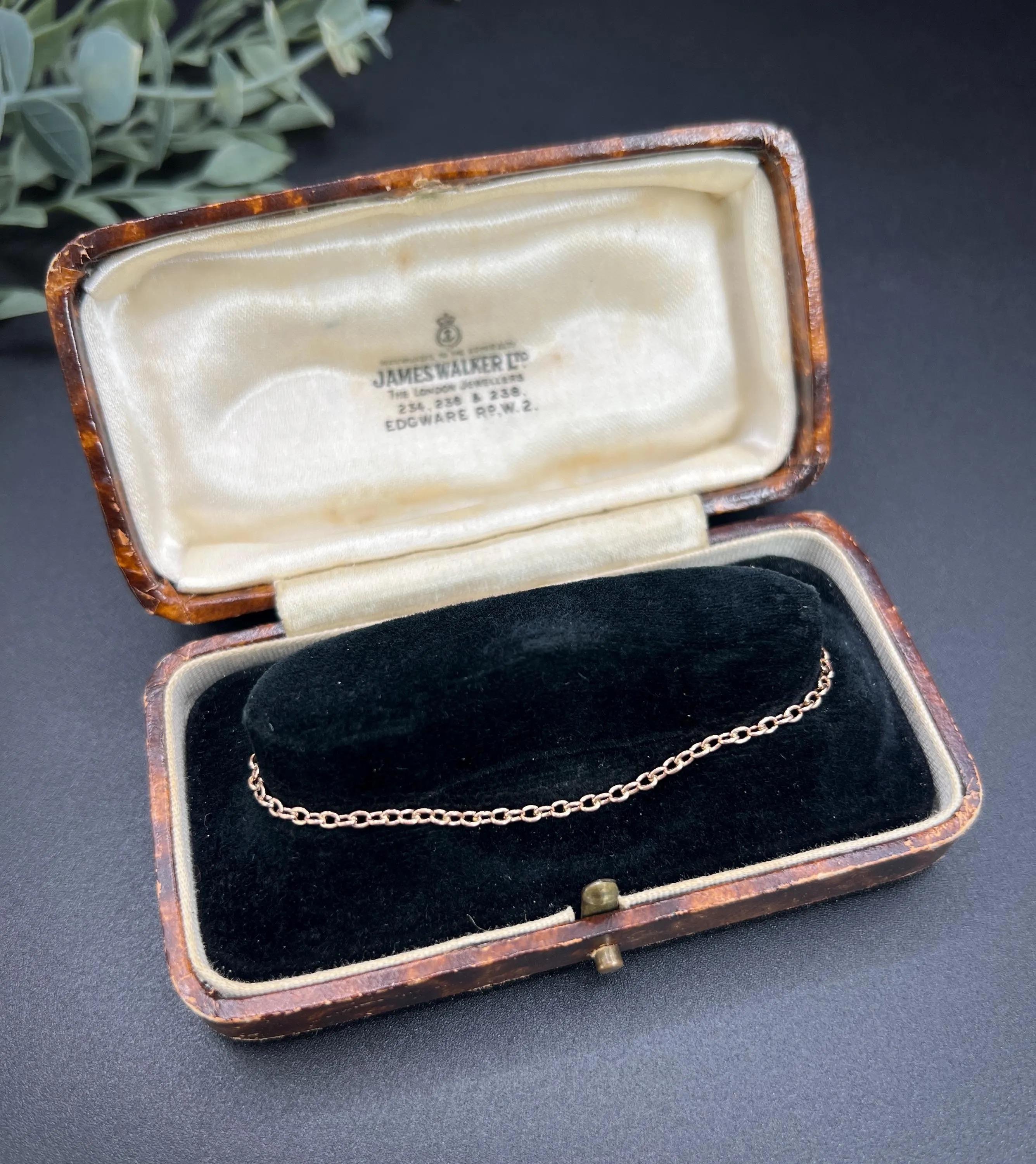 Bracciale antico in oro 15 ct. con chiusura ad anello eduardiano A Link in vendita 2