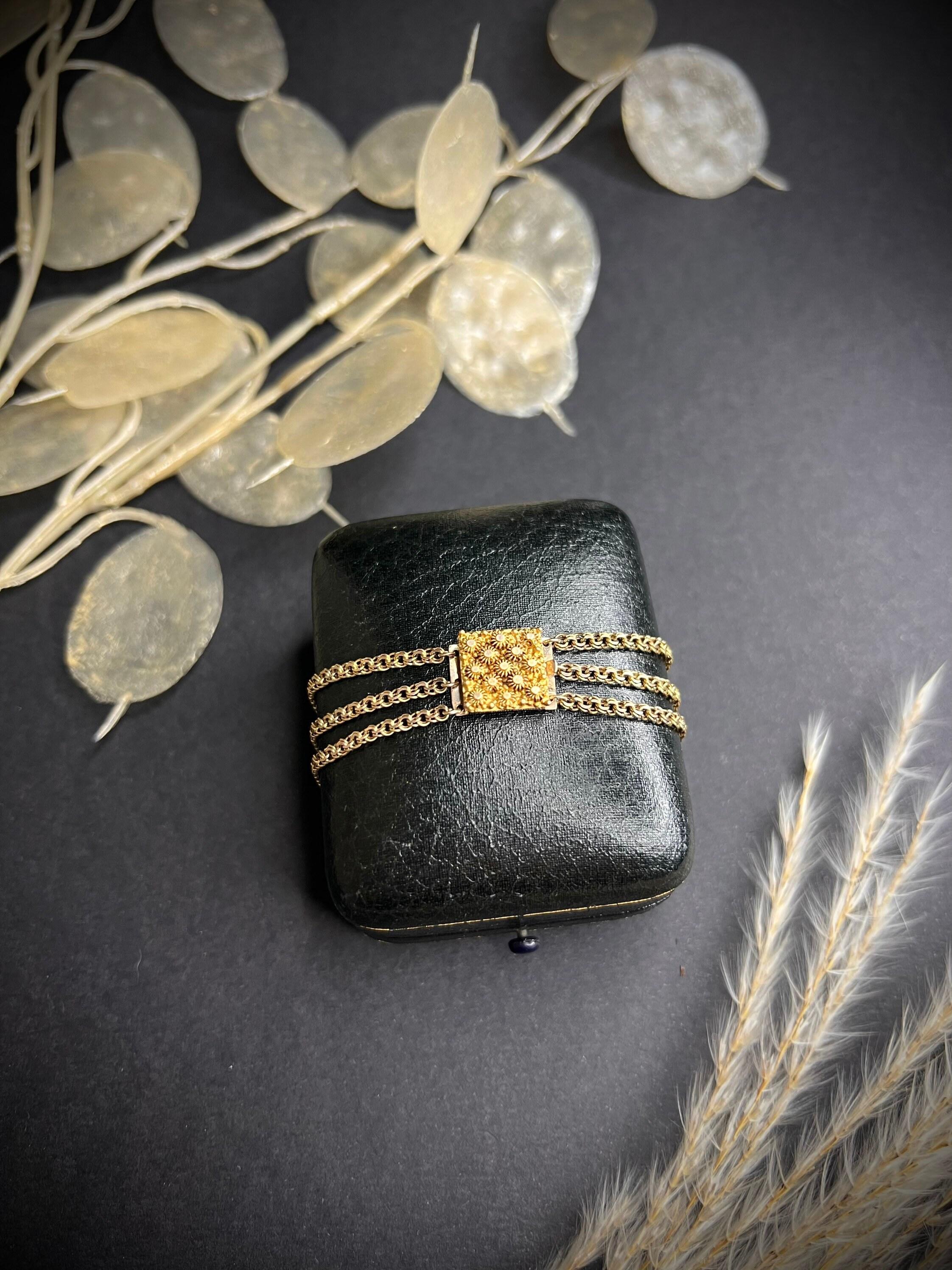 Antikes georgianisches Cantanile-Kettenarmband aus 15 Karat Gold im Zustand „Gut“ im Angebot in Brighton, GB