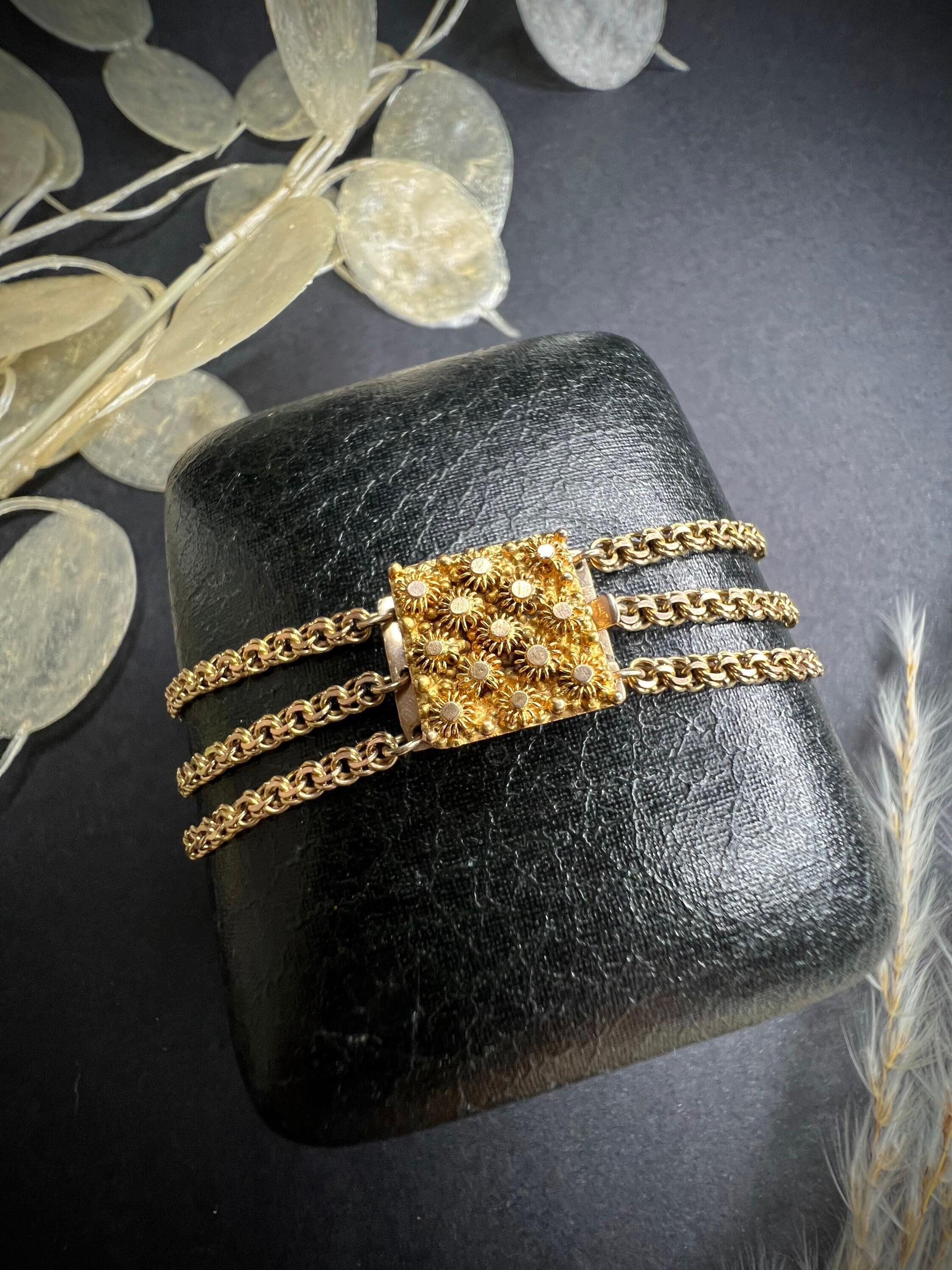 Antique 15ct Gold Georgian Cantanile Chain Bracelet For Sale 4