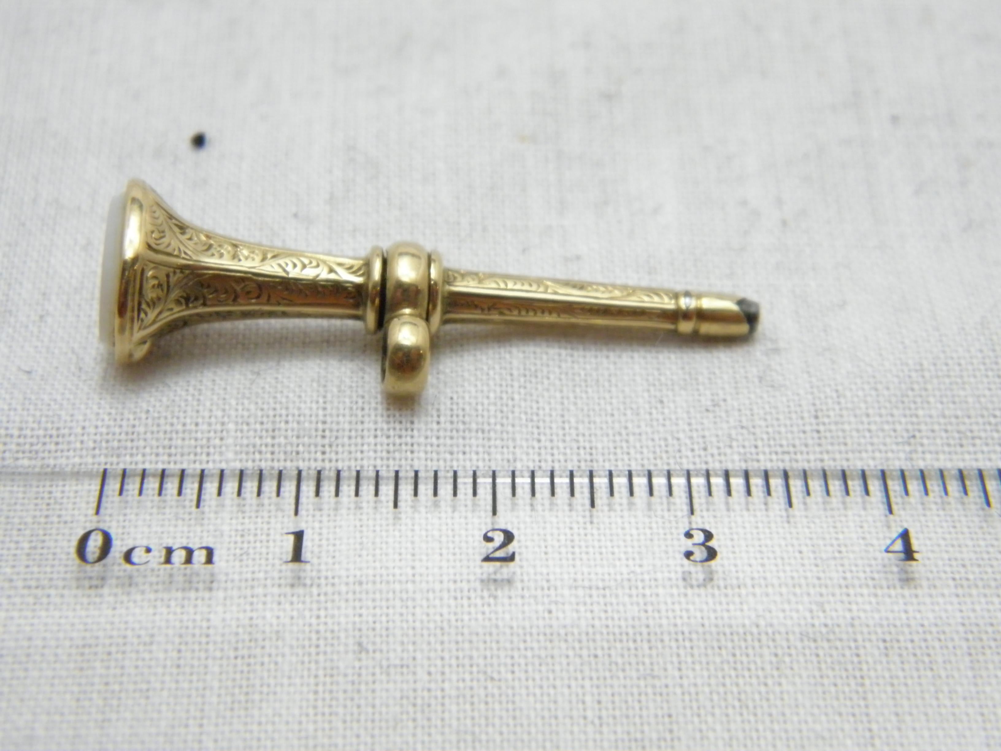 Antique 15ct Gold Large Pocket Watch Key Fob c1850 625 Purity Heavy 3.1g For Sale 5